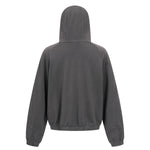 Vintage Washed Oversized Curved Stitch Zip Hoodie