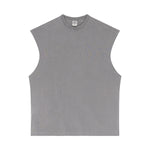 Camiseta sin mangas con borde reverso sin rematar de 8 oz