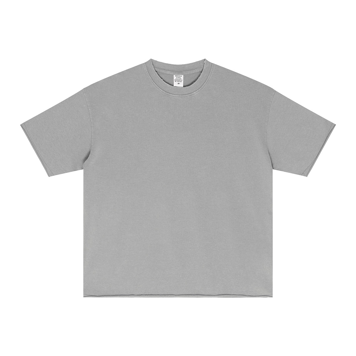 Distressed Raw Edge Washed T Shirt 8oz