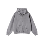 Heavyweight Washed Cotton Zip-Up Hoodie