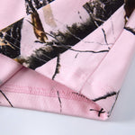 Elastic Waist Casual Pink Camo Branch Print Shorts