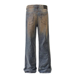 Muddy Wash Straight Leg Ripped Jeans