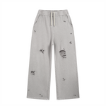 Loose Fit Washed Ripped Trousers