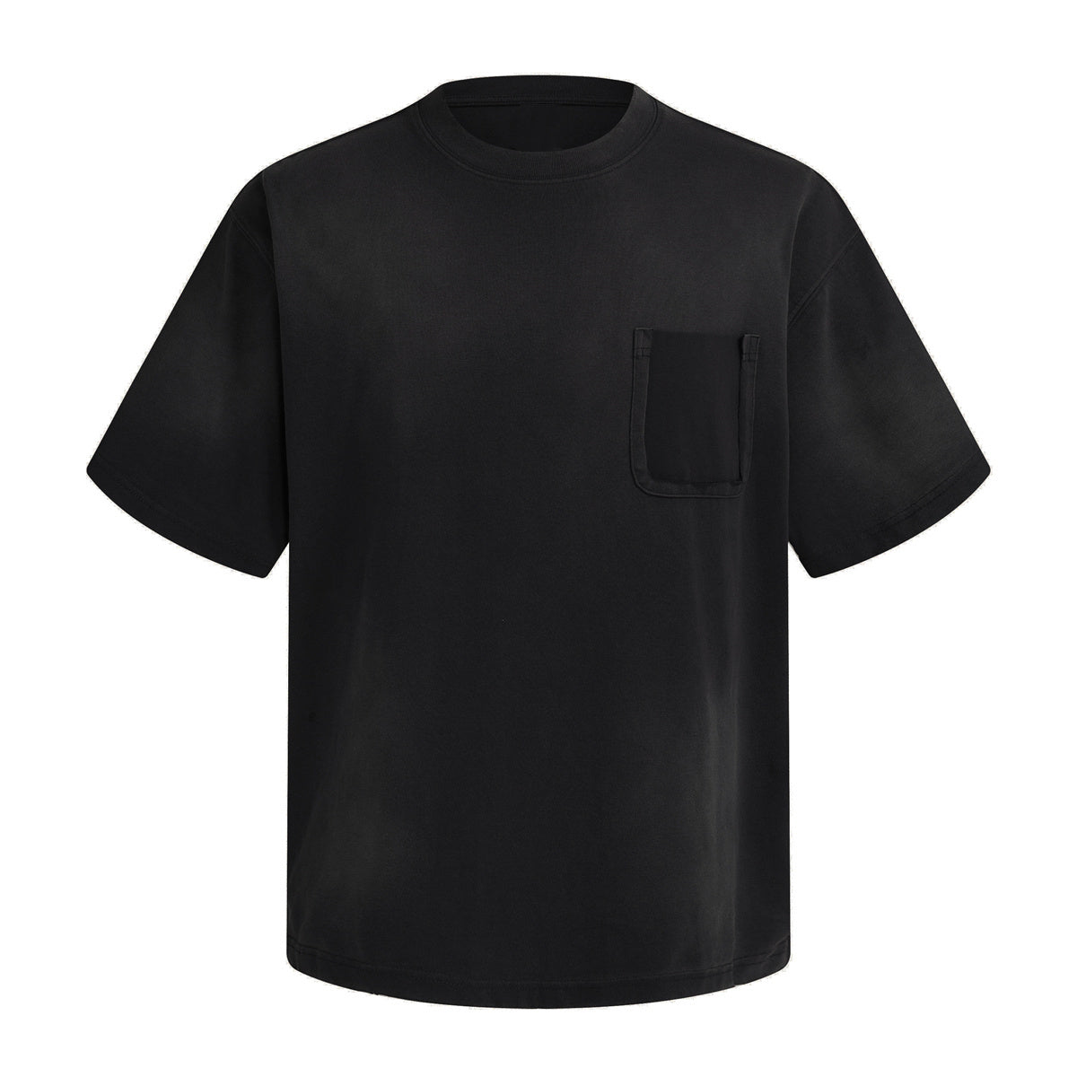 Swirl Dyed Distressed Pocket Loose Fit Crew Tee