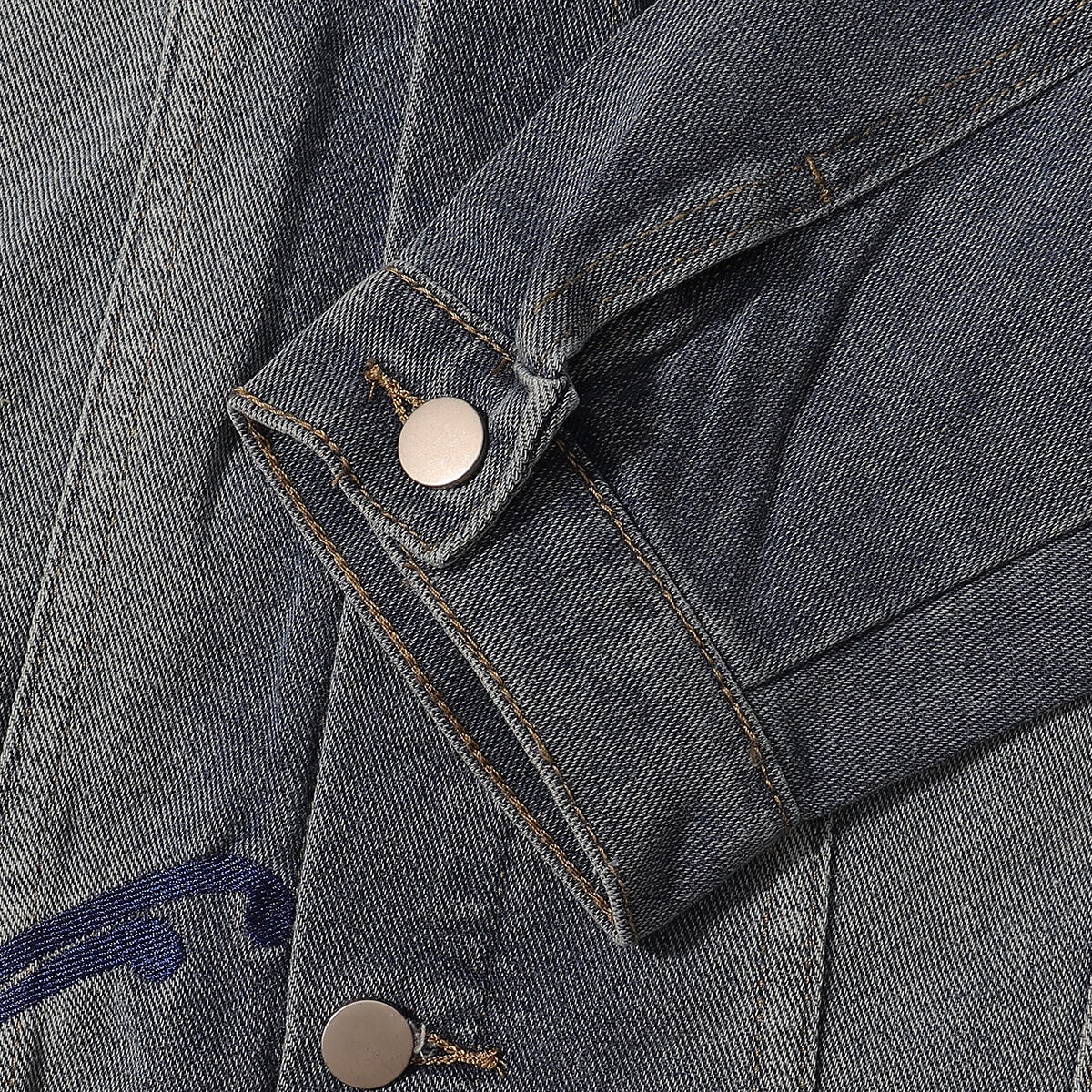 Butterfly Embroidery Denim Trucker Jacket