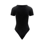 Stone Washed Short-Sleeve Bodysuit