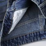 Ripped Patchwork Camo Denim Bermuda Shorts