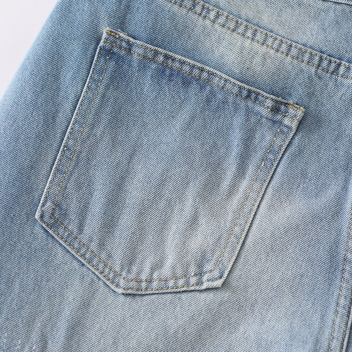 Light Blue Ripped Wide-Leg Jeans