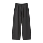 Curved Seam Straight Leg Casual Street Trousers
