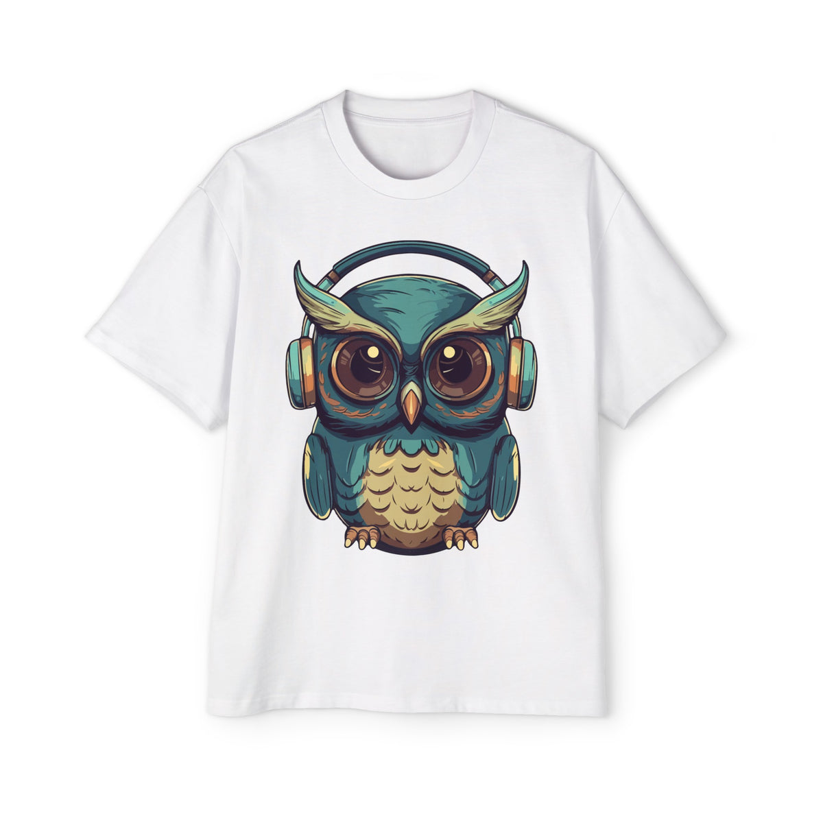 Owl With Headphones Graphic Tee-INNBLAC Fashion Apparel