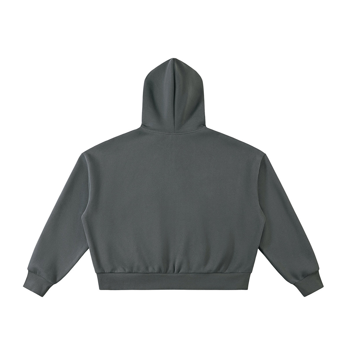 Full Zip-Up Boxy Fit Fleece Hoodie