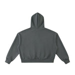 Full Zip-Up Boxy Fit Fleece Hoodie