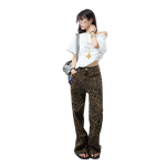 Leopard Printed High Rise Jeans-INNBLAC Fashion Apparel