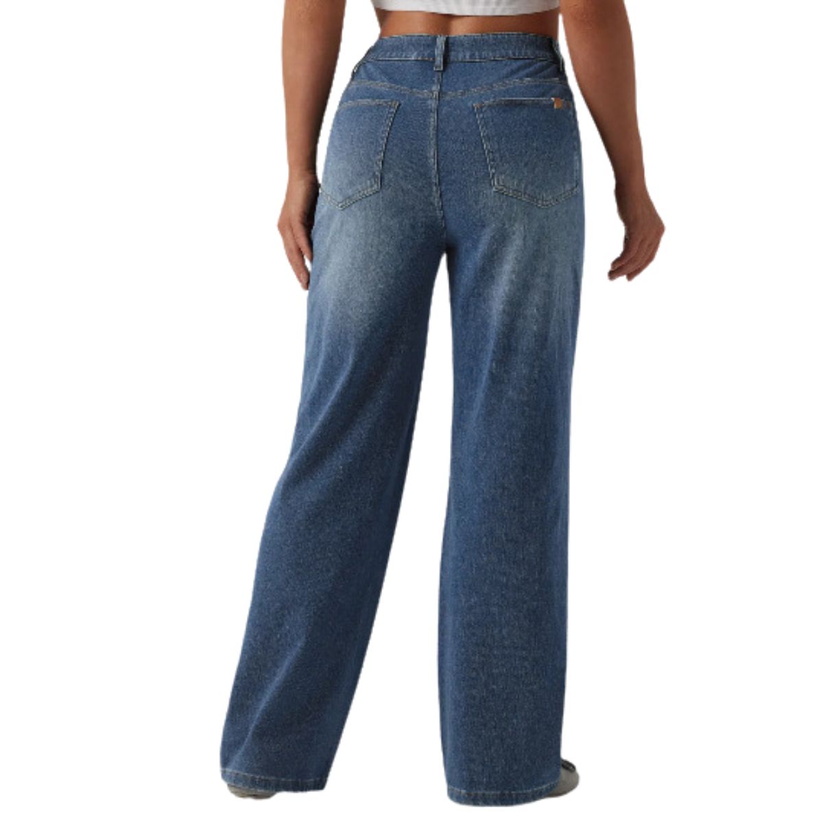 High Waist Slimming Breathable Straight Leg Casual Jeans