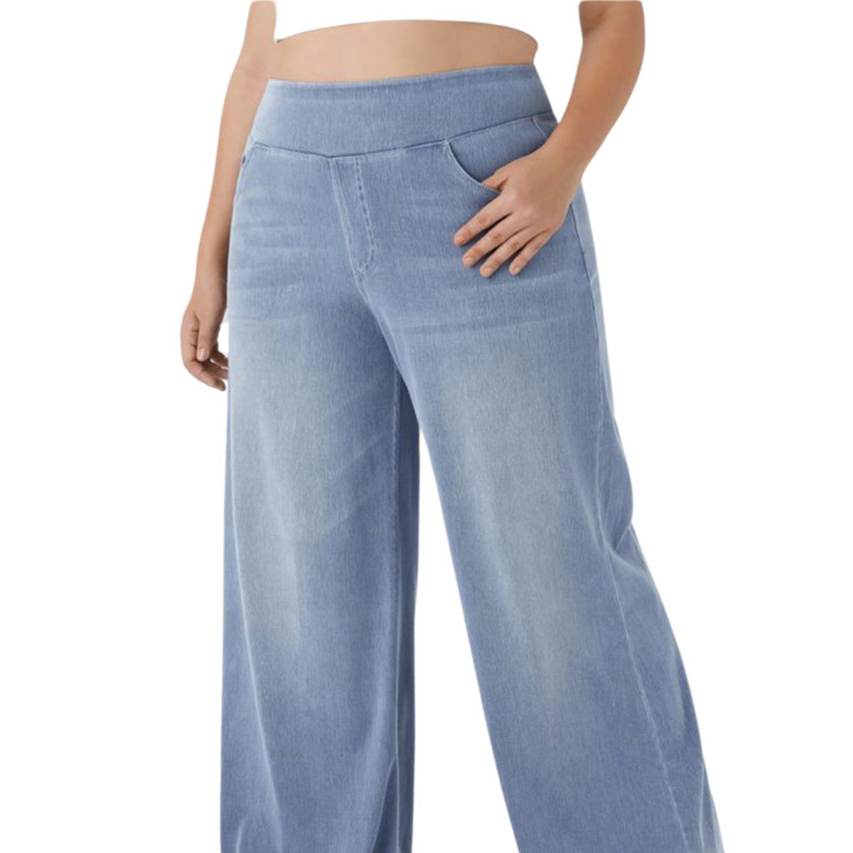 High Waist Stretch Wide Leg Denim Jeans