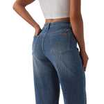 High Waist Slimming Breathable Straight Leg Casual Jeans