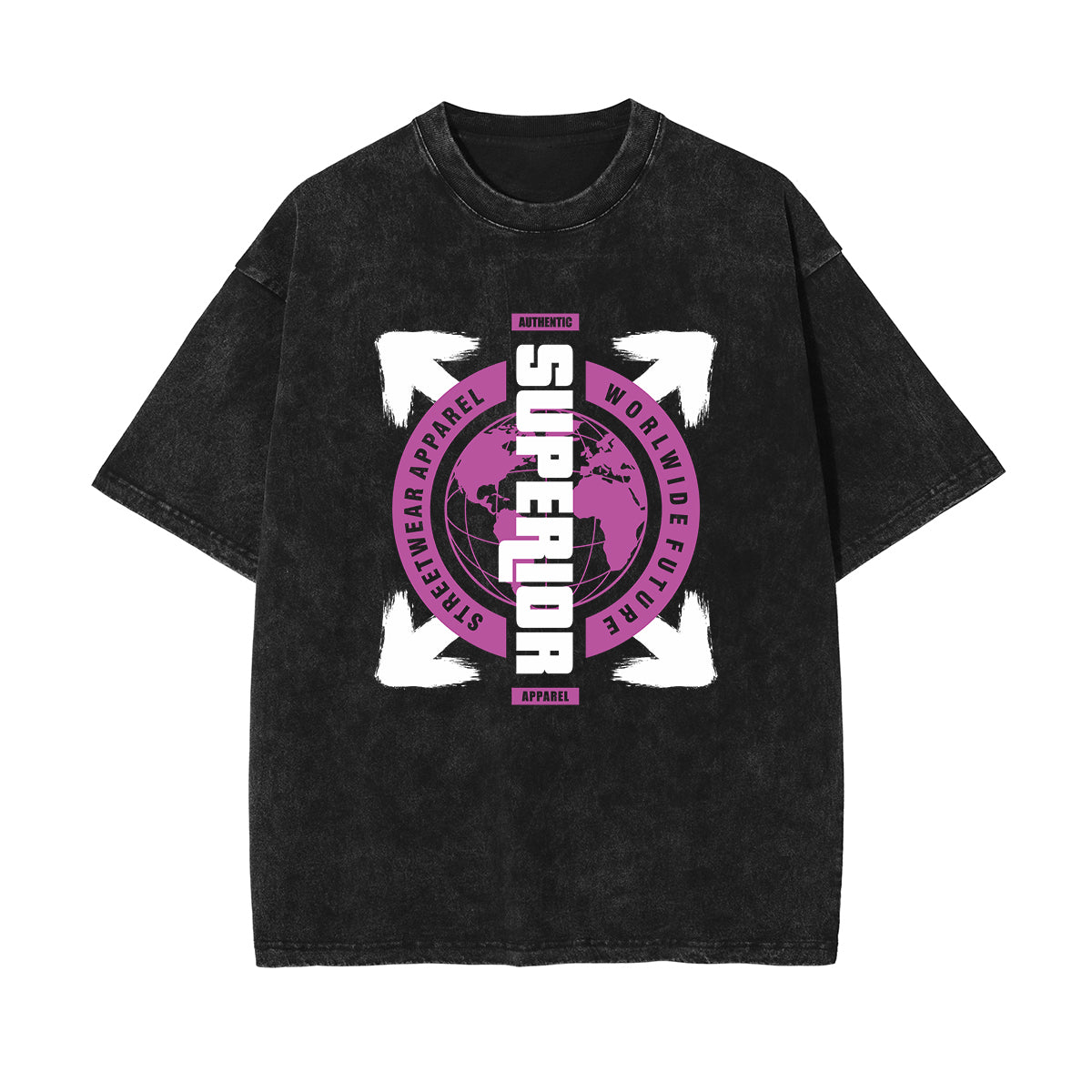 Urban Streetwear Stone Wash Graphic Tee-INNBLAC Fashion Apparel