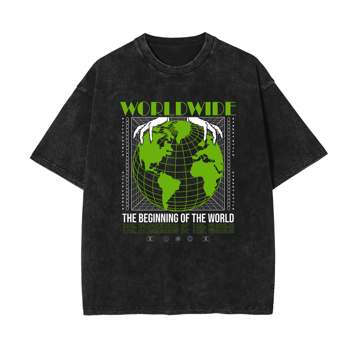 Urban Streetwear Stone Wash Graphic Tee-INNBLAC Fashion Apparel