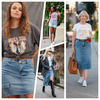 Denim Skirt with Graphic T-shirt Outfit UK: Effortless British Street Style
