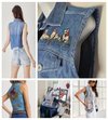 custom denim vest detailing