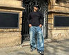 distressed denim jeans