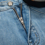 Risen Jeans Pearl-Beaded Frog Closure Jeans with Cut-Outs