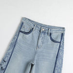 Risen Jeans Lightweight Rhinestone & Embroidered Cut-Out Jeans