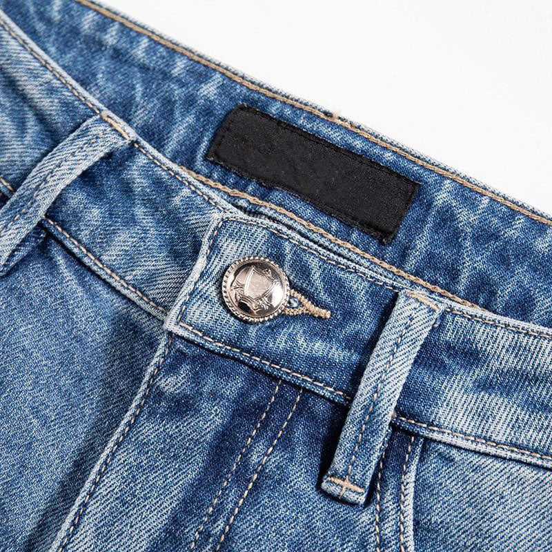 Risen Jeans Raw Hem Floral Lace-Cut Jeans with Rhinestones