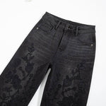 Risen Jeans Rhinestone & Rope Embroidery Straight Leg Jeans