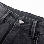 Risen Jeans Pearl-Embellished Floral-Embroidered Whisker Jeans