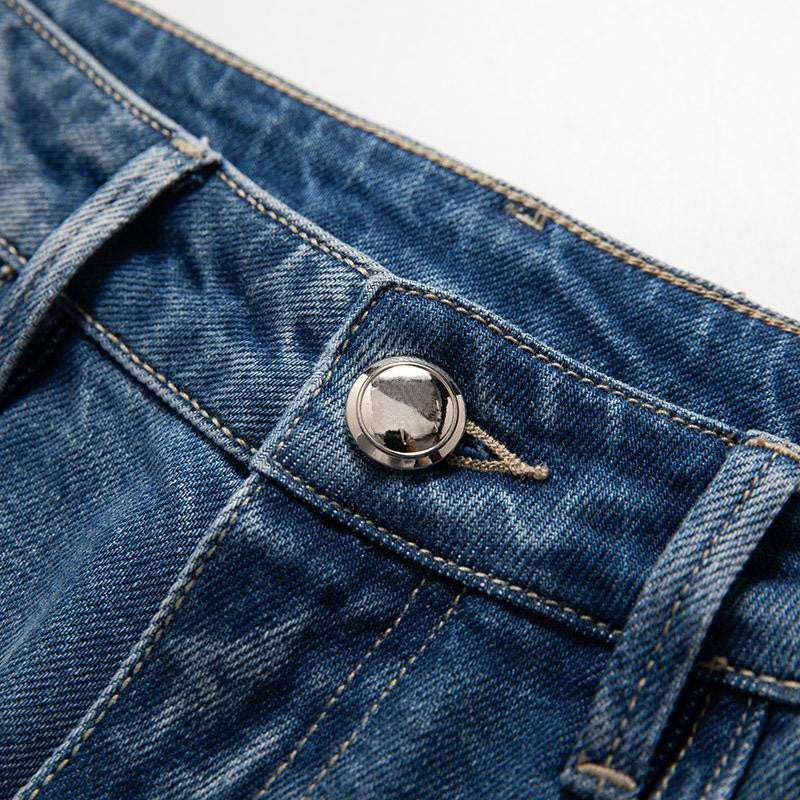 Risen Jeans Rhinestone-Transferred & Embroidered Cut-Out Jeans