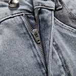 Risen Jeans Patchwork Pearl-Frog Closure Embroidered Jeans