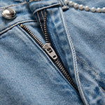 Risen Jeans Floral Embroidered Pearl-Beaded Cut-Out Jeans