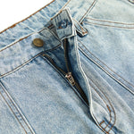 Wide-Leg Denim Cargo Trousers