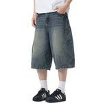 Barrel Fit Bermuda Washed Denim Shorts