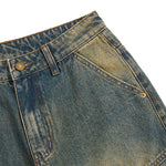 Muddy WashedVintage Washed Pleated Knee Cargo Jeans
