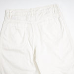 White Cotton Barrel-Leg Trousers
