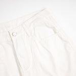 White Cotton Barrel-Leg Trousers