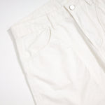 White Cotton Barrel-Leg Trousers