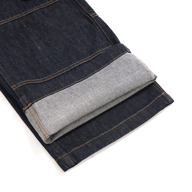 Loose Fit Denim Cargo Trousers