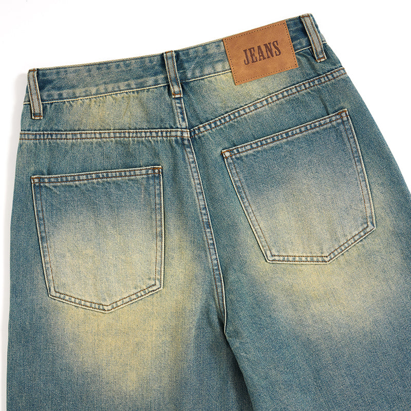 Muddy WashedVintage Washed Pleated Knee Jeans