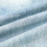 Light Blue Pleated Barrel-Leg Jeans