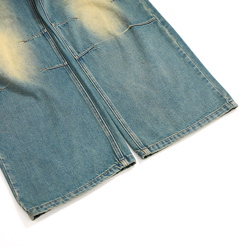 Muddy WashedVintage Washed Pleated Knee Jeans