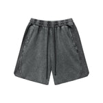 Washed Raw Edge Baggy Shorts