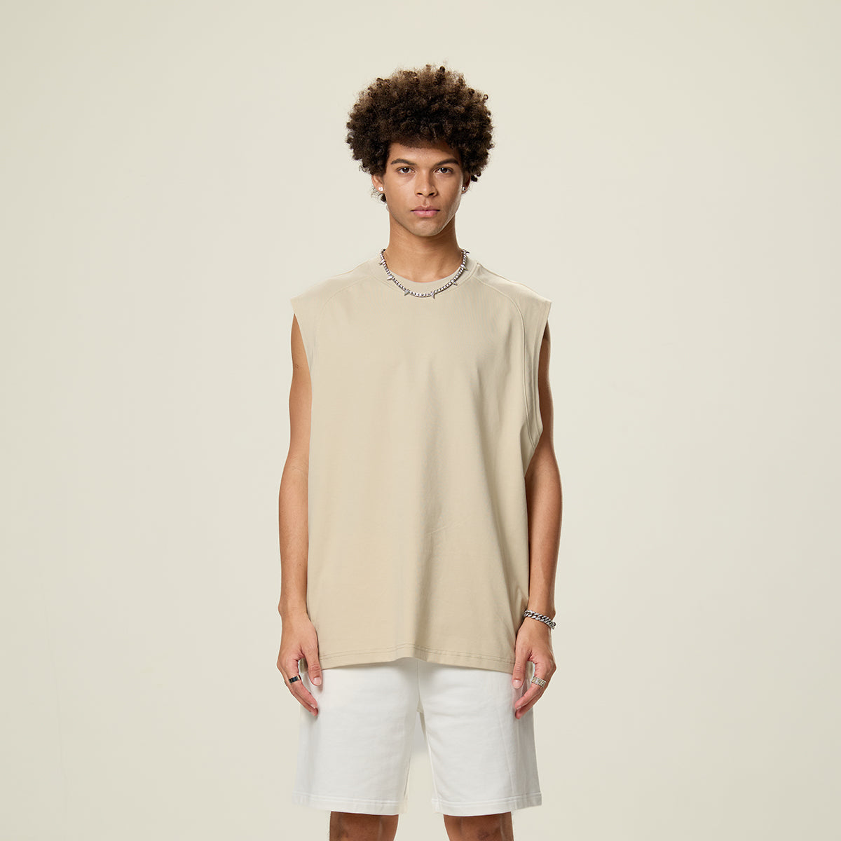 Solid Color Crew Neck Sleeveless Tee 7.2oz