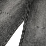 Gradient Fade Knee-Ripped Baggy Jeans
