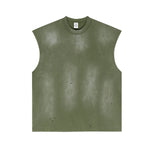 Raw Edge Distressed Muscle Tank 8.55oz