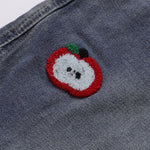 Embroidered Patch Denim Cargo Jeans with Striped Detail