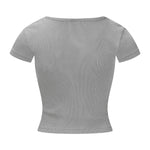 Camiseta Henley de canalé de manga corta de 8 oz