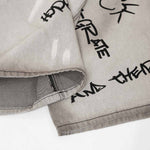 Graffiti Print Washed Wide-Leg Jeans